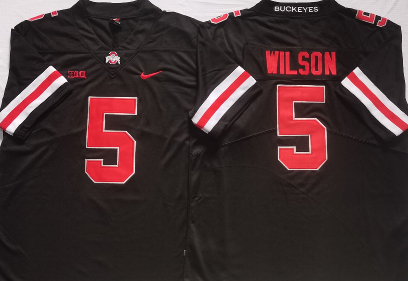 Men's Ohio State Buckeyes Garrett Wilson #5 Black Jersey